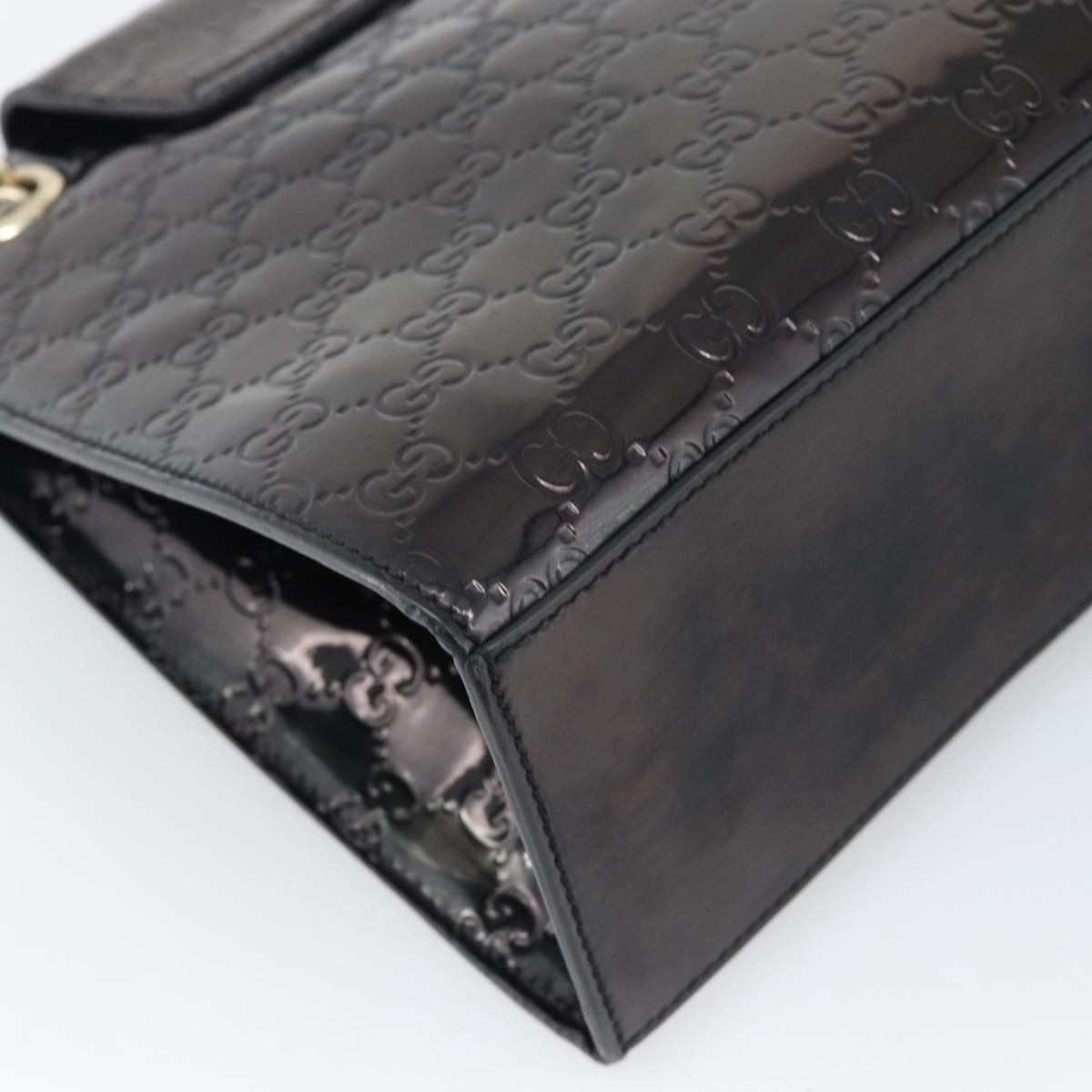 GUCCI GG Canvas Guccissima Horsebit Chain Patent leather 295403 Auth 196047A