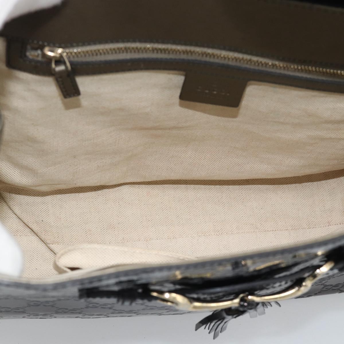 GUCCI GG Canvas Guccissima Horsebit Chain Patent leather 295403 Auth 196047A