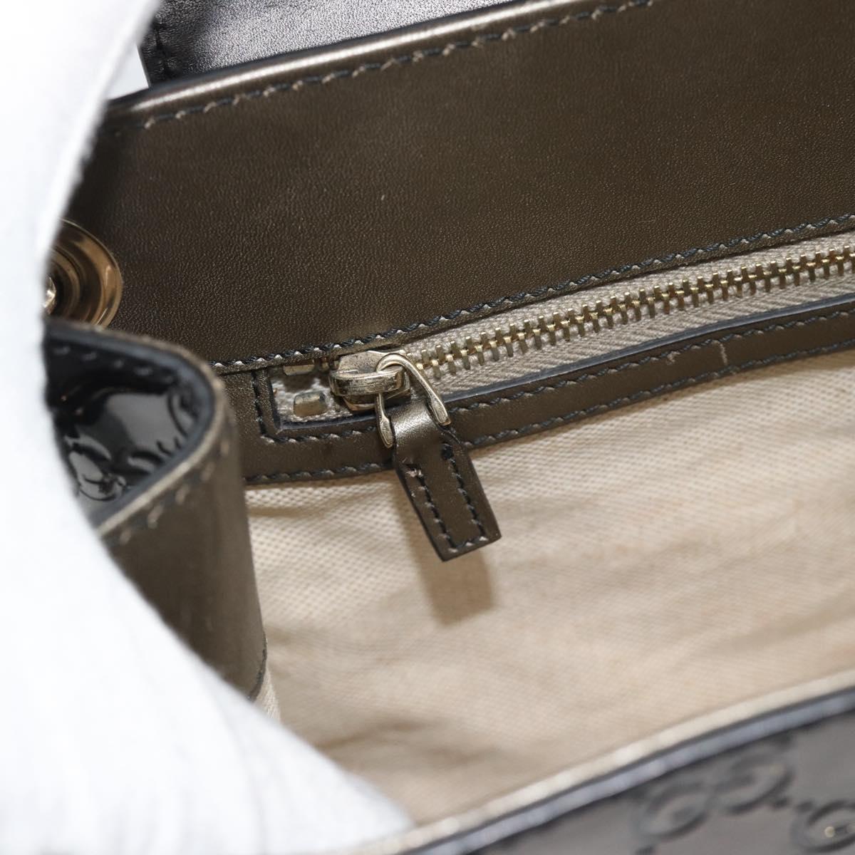 GUCCI GG Canvas Guccissima Horsebit Chain Patent leather 295403 Auth 196047A