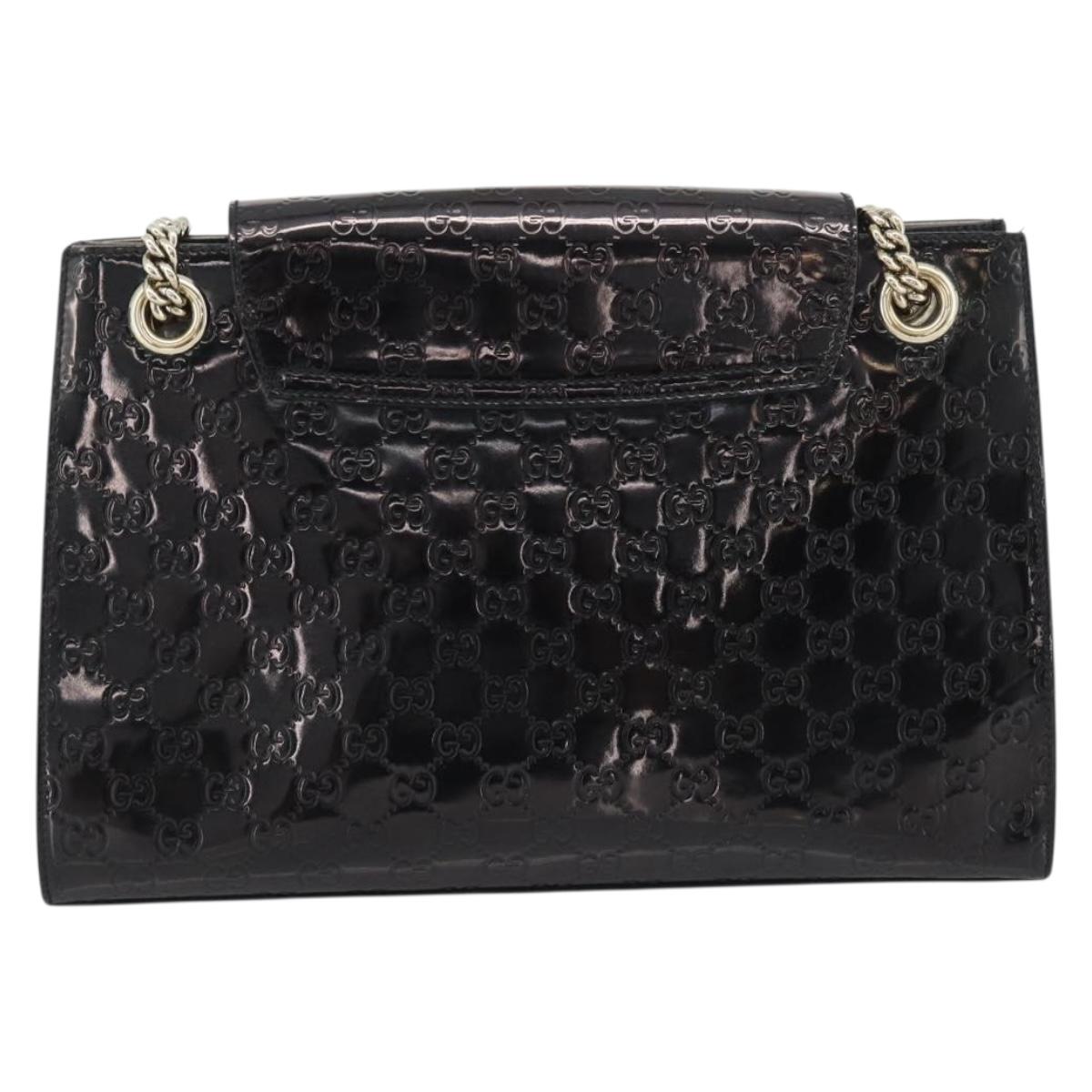 GUCCI GG Canvas Guccissima Horsebit Chain Patent leather 295403 Auth 196047A