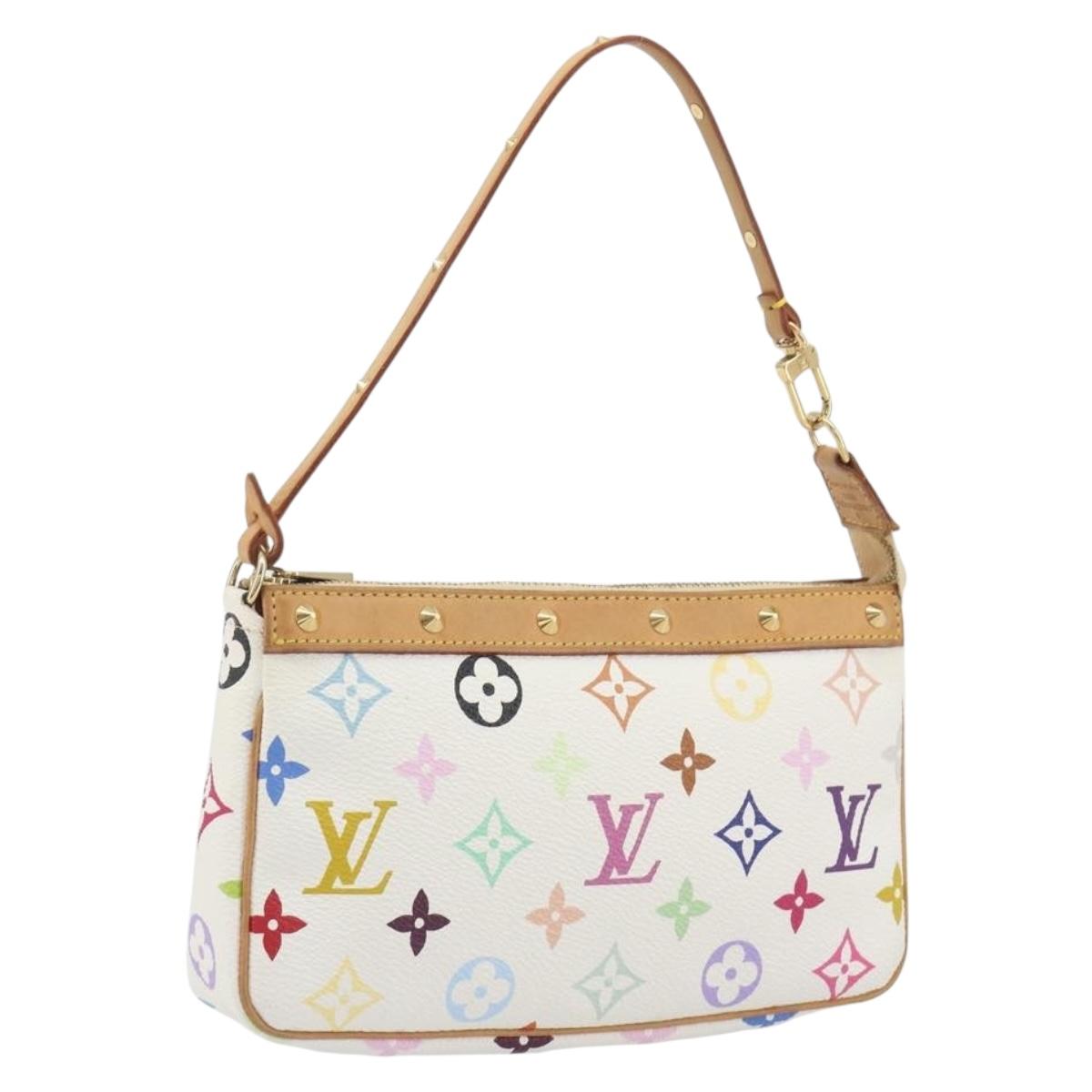 LOUIS VUITTON Monogram Multicolor Pochette Accessoires White M92649 Auth 196048V