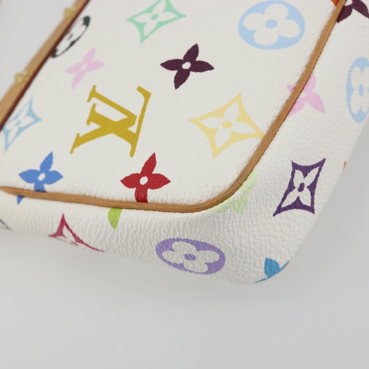 LOUIS VUITTON Monogram Multicolor Pochette Accessoires White M92649 Auth 196048V