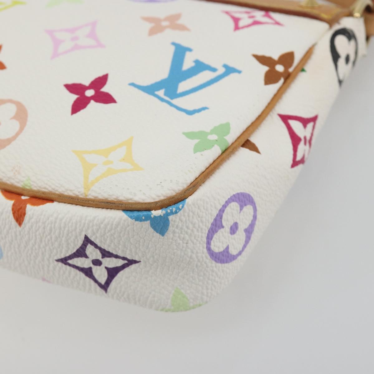 LOUIS VUITTON Monogram Multicolor Pochette Accessoires White M92649 Auth 196048V
