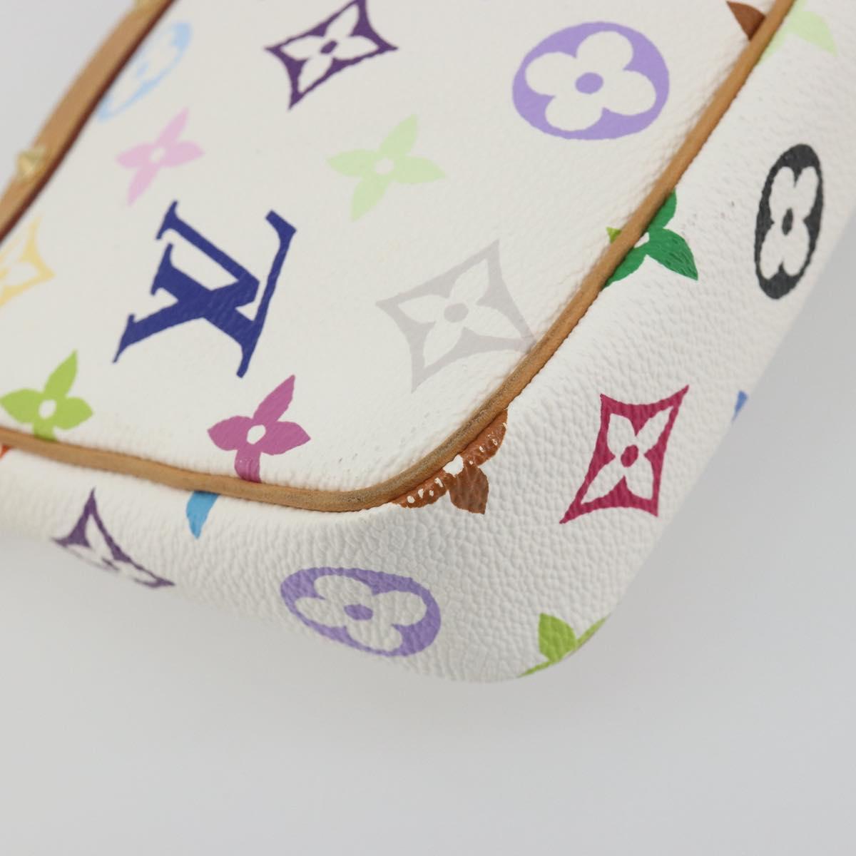 LOUIS VUITTON Monogram Multicolor Pochette Accessoires White M92649 Auth 196048V