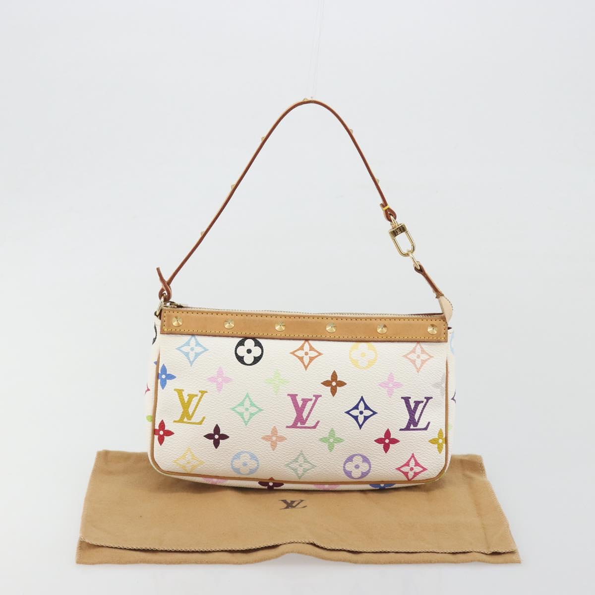 LOUIS VUITTON Monogram Multicolor Pochette Accessoires White M92649 Auth 196048V