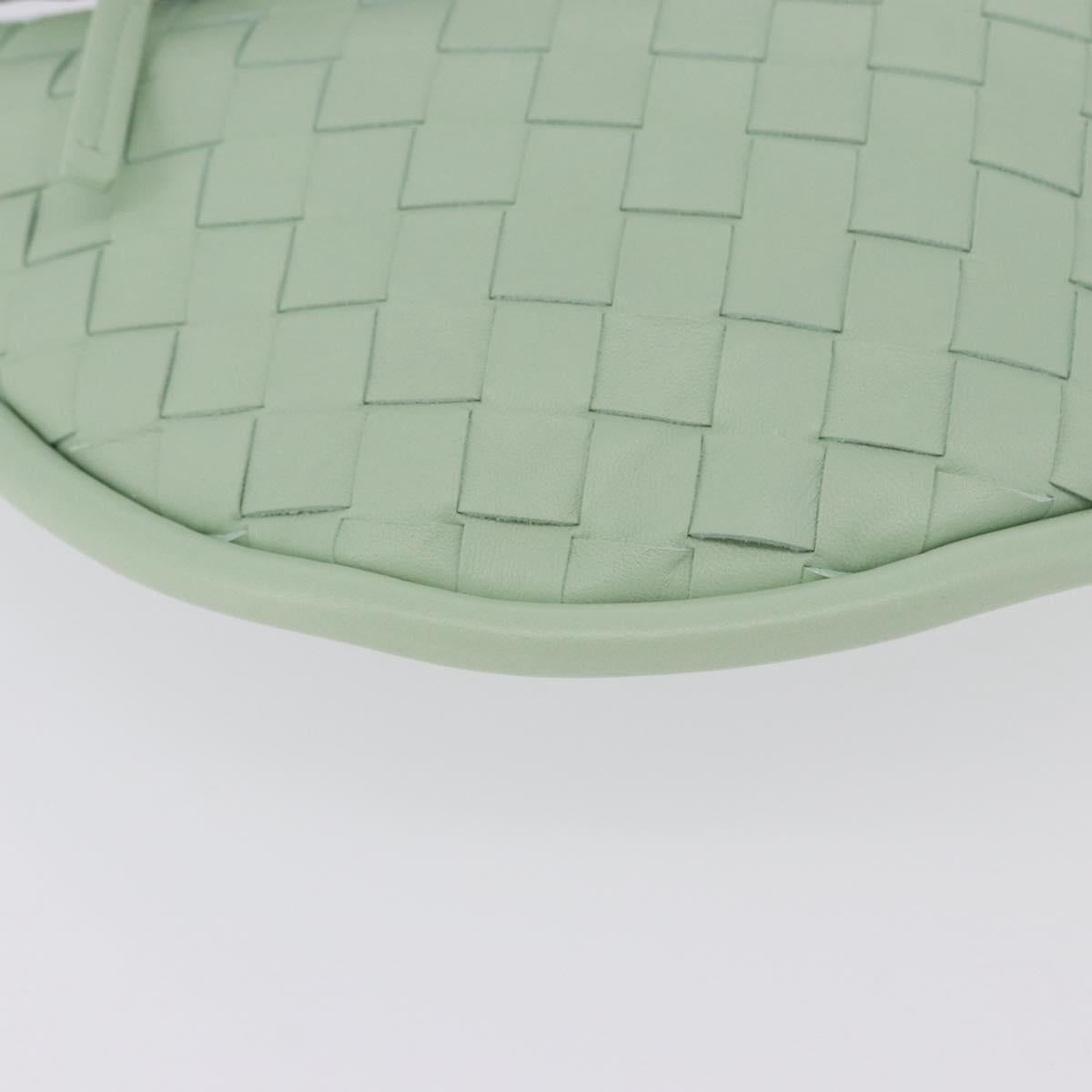 BOTTEGA VENETA INTRECCIATO Shoulder Bag Leather Green Gold Auth 196049SV