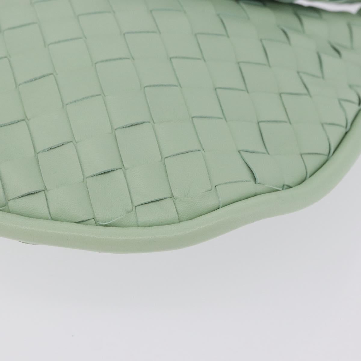 BOTTEGA VENETA INTRECCIATO Shoulder Bag Leather Green Gold Auth 196049SV
