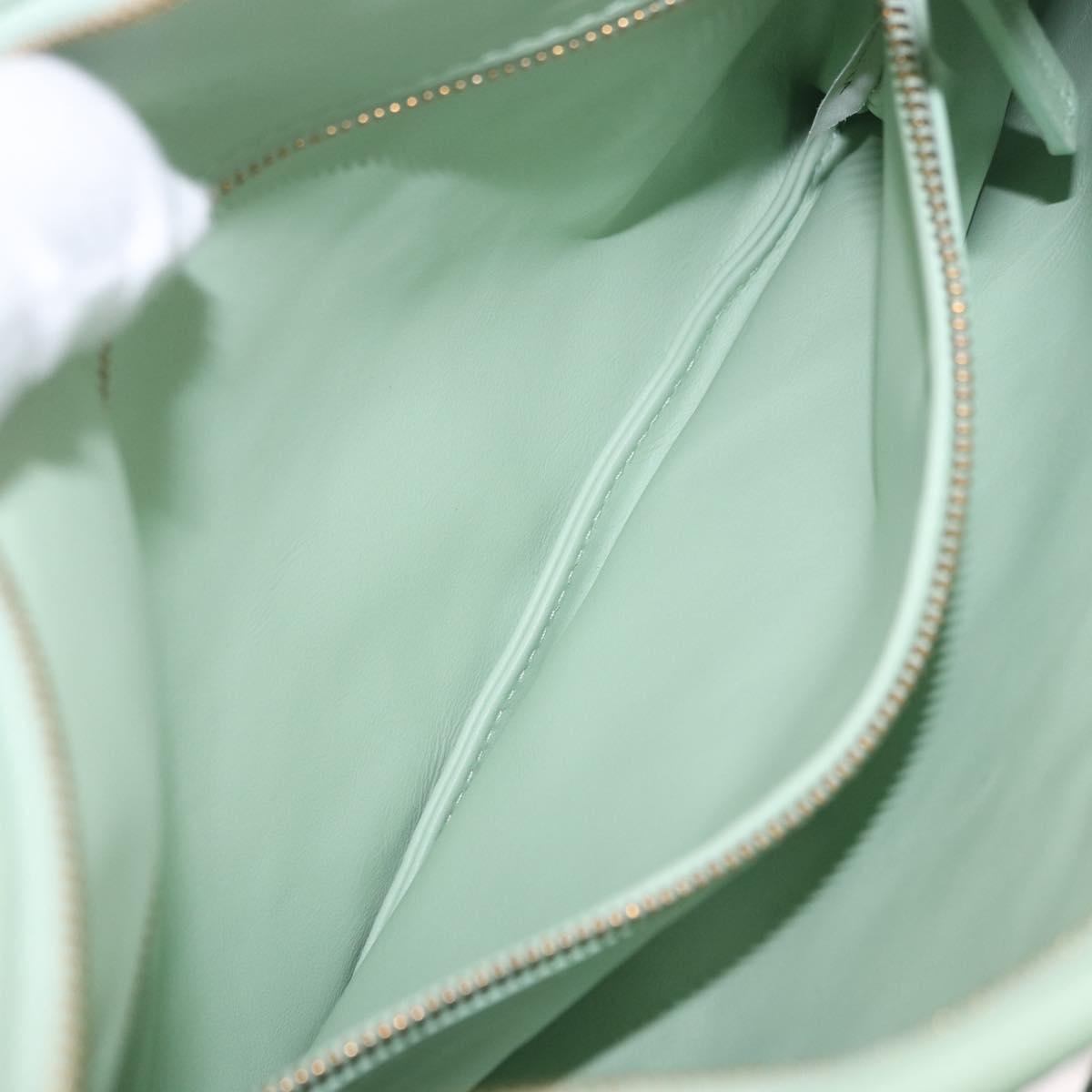 BOTTEGA VENETA INTRECCIATO Shoulder Bag Leather Green Gold Auth 196049SV