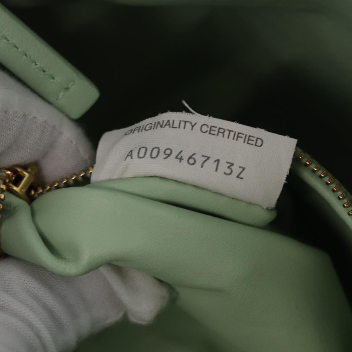 BOTTEGA VENETA INTRECCIATO Shoulder Bag Leather Green Gold Auth 196049SV