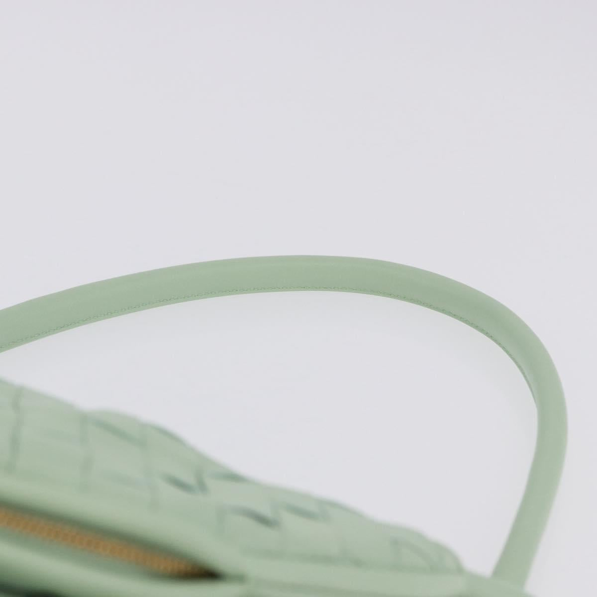 BOTTEGA VENETA INTRECCIATO Shoulder Bag Leather Green Gold Auth 196049SV