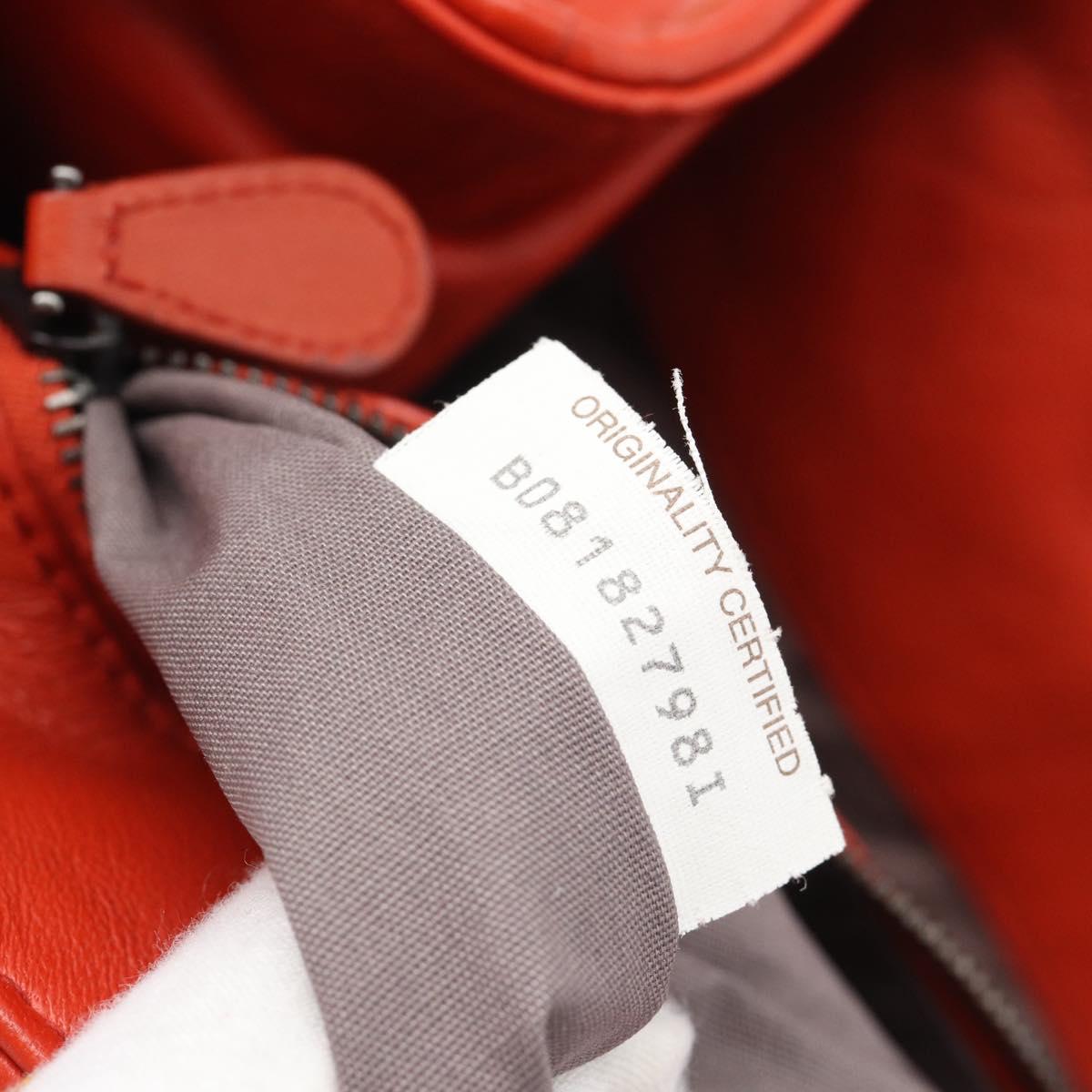 BOTTEGA VENETA INTRECCIATO Hand Bag Leather Red Auth 196055A