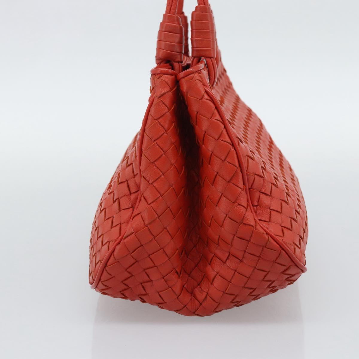 BOTTEGA VENETA INTRECCIATO Hand Bag Leather Red Auth 196055A