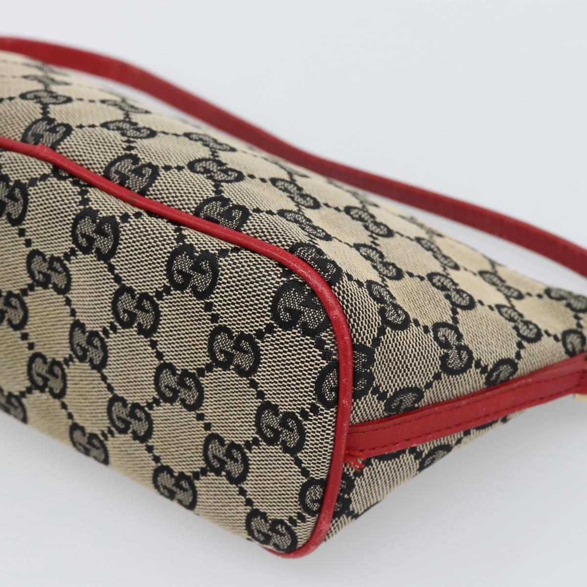 GUCCI GG Canvas Accessory Pouch Navy Gold 039 1103 Auth 196060A