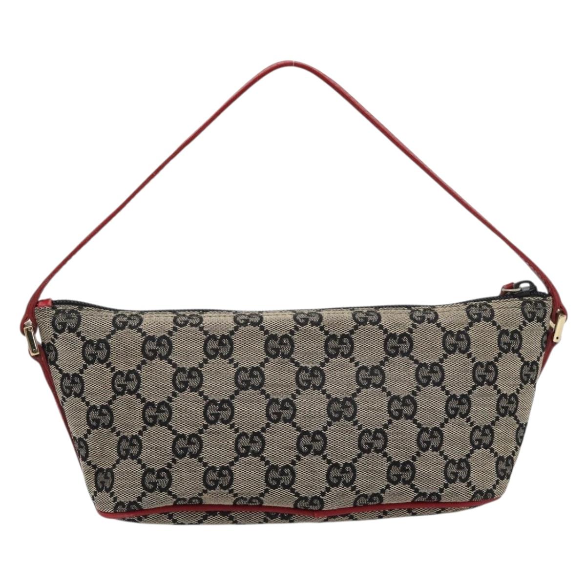 GUCCI GG Canvas Accessory Pouch Navy Gold 039 1103 Auth 196060A