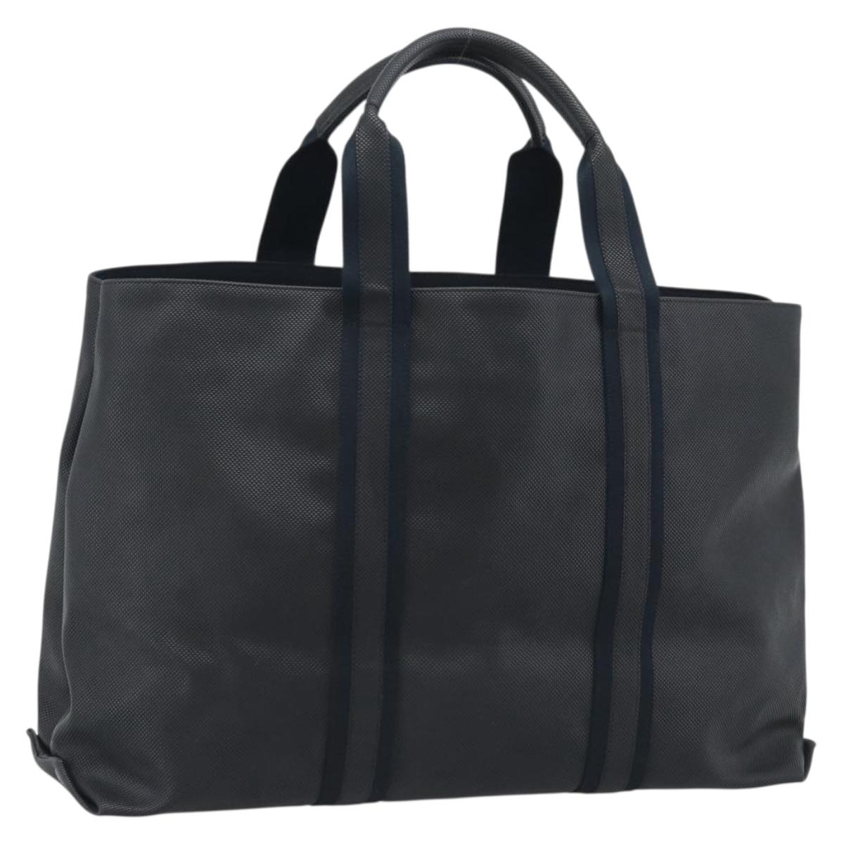 BOTTEGA VENETA Marco Polo Tote Bag PVC Canvas Black 130977 Auth 196061