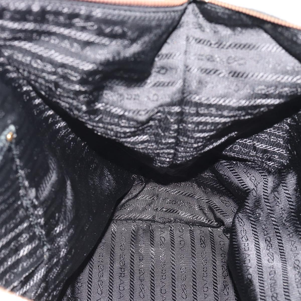 PRADA Tote Bag Nylon 2way Black Gold Auth 196064