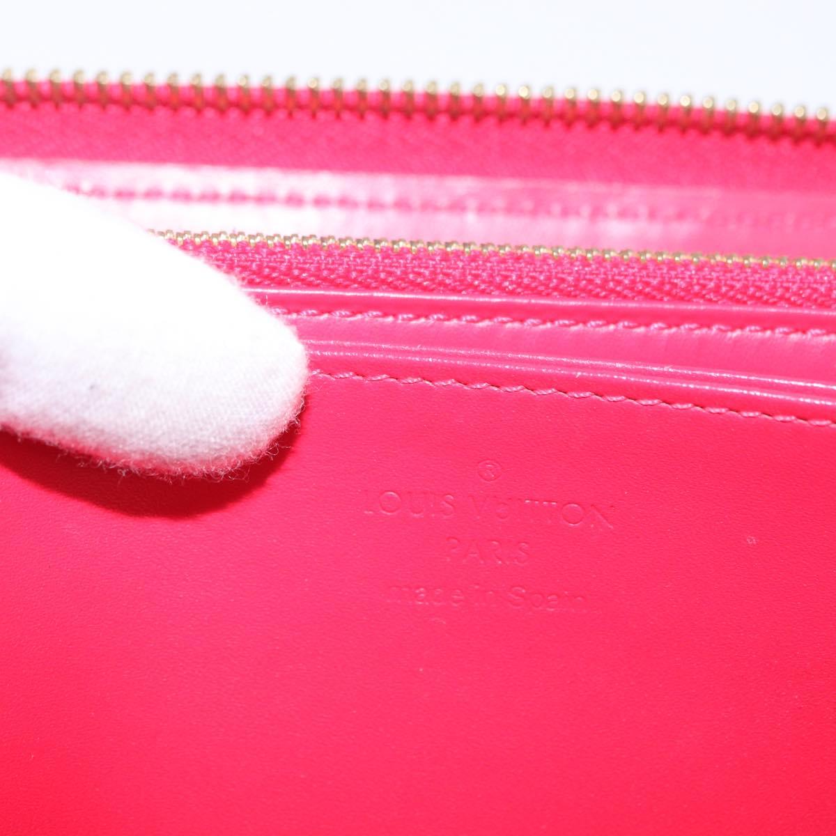 LOUIS VUITTON Monogram Vernis Zippy Long Wallet Pink M93058 LV Auth 196066V