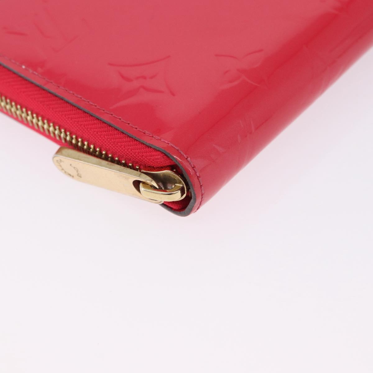 LOUIS VUITTON Monogram Vernis Zippy Long Wallet Pink M93058 LV Auth 196066V