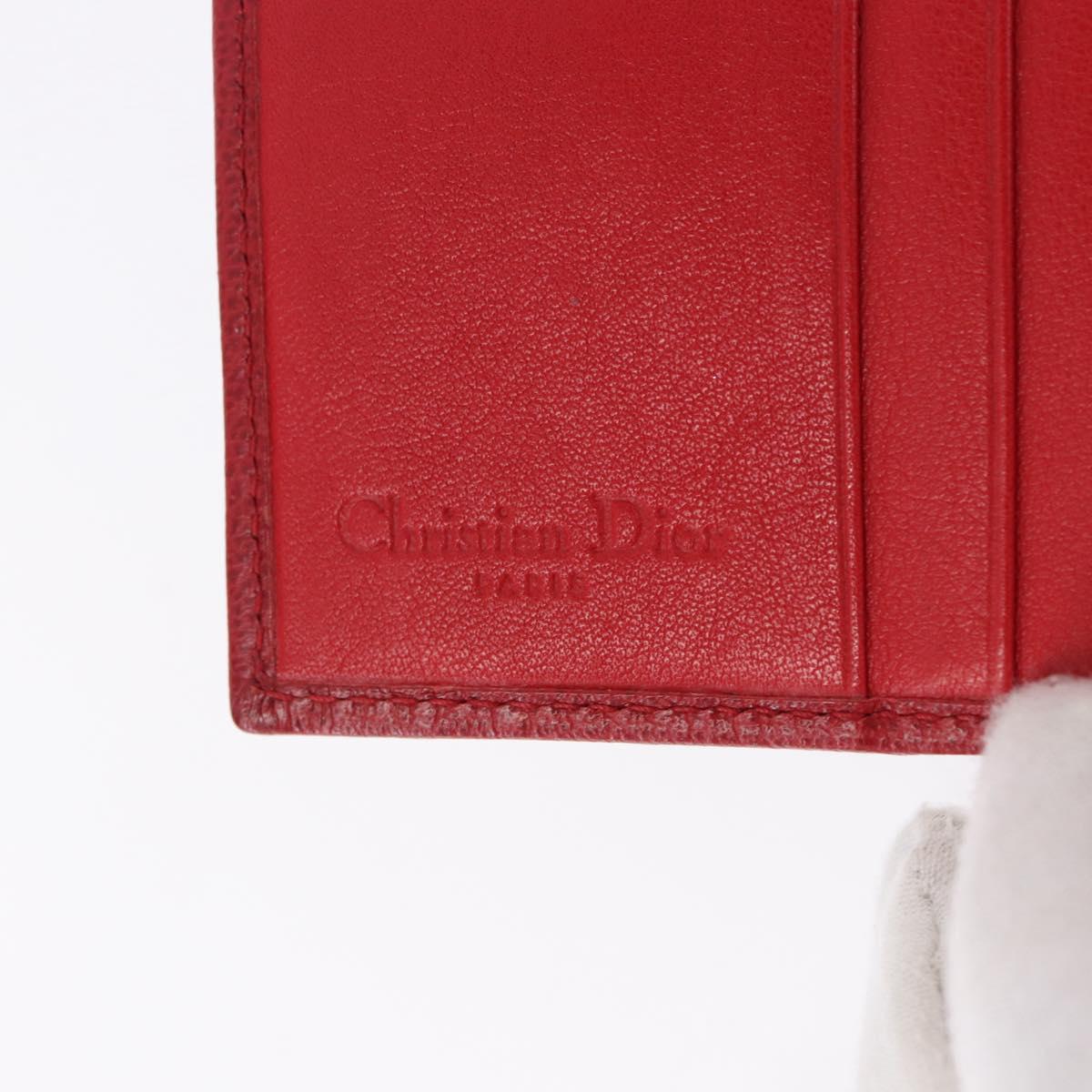 Christian Dior Trotter Canvas Compact Wallet PVC Beige Silver Auth 196069V