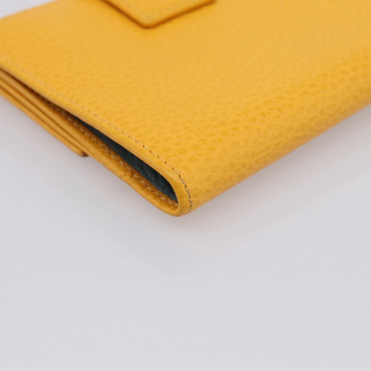 GUCCI Compact Wallet Leather Yellow Gold 368233 Auth 196070A