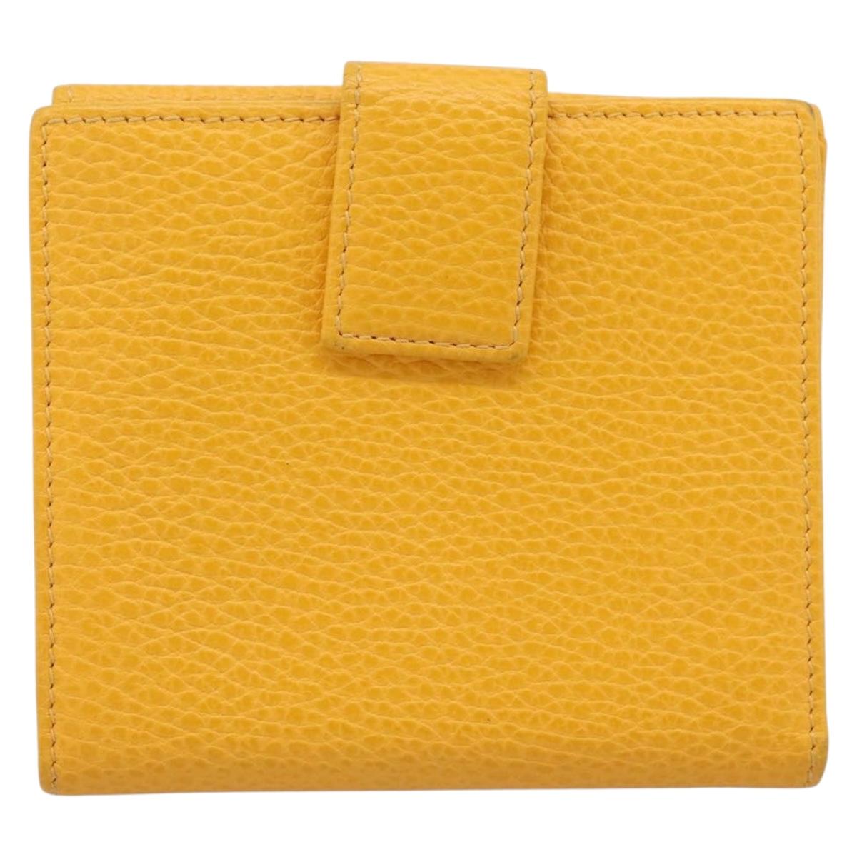 GUCCI Compact Wallet Leather Yellow Gold 368233 Auth 196070A