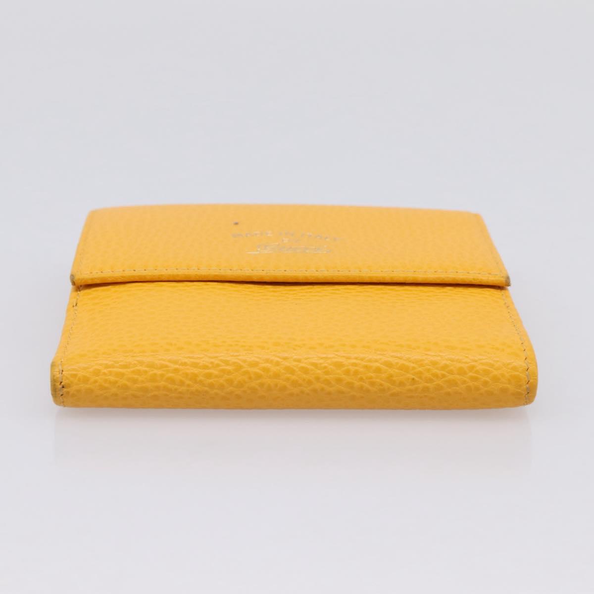 GUCCI Compact Wallet Leather Yellow Gold 368233 Auth 196070A