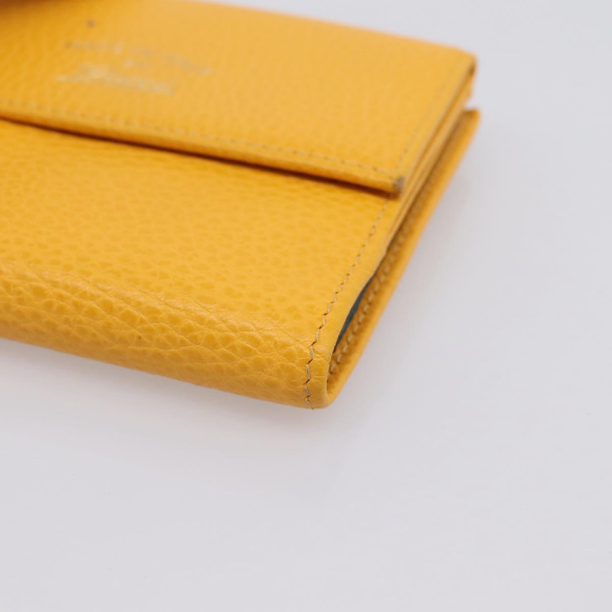 GUCCI Compact Wallet Leather Yellow Gold 368233 Auth 196070A