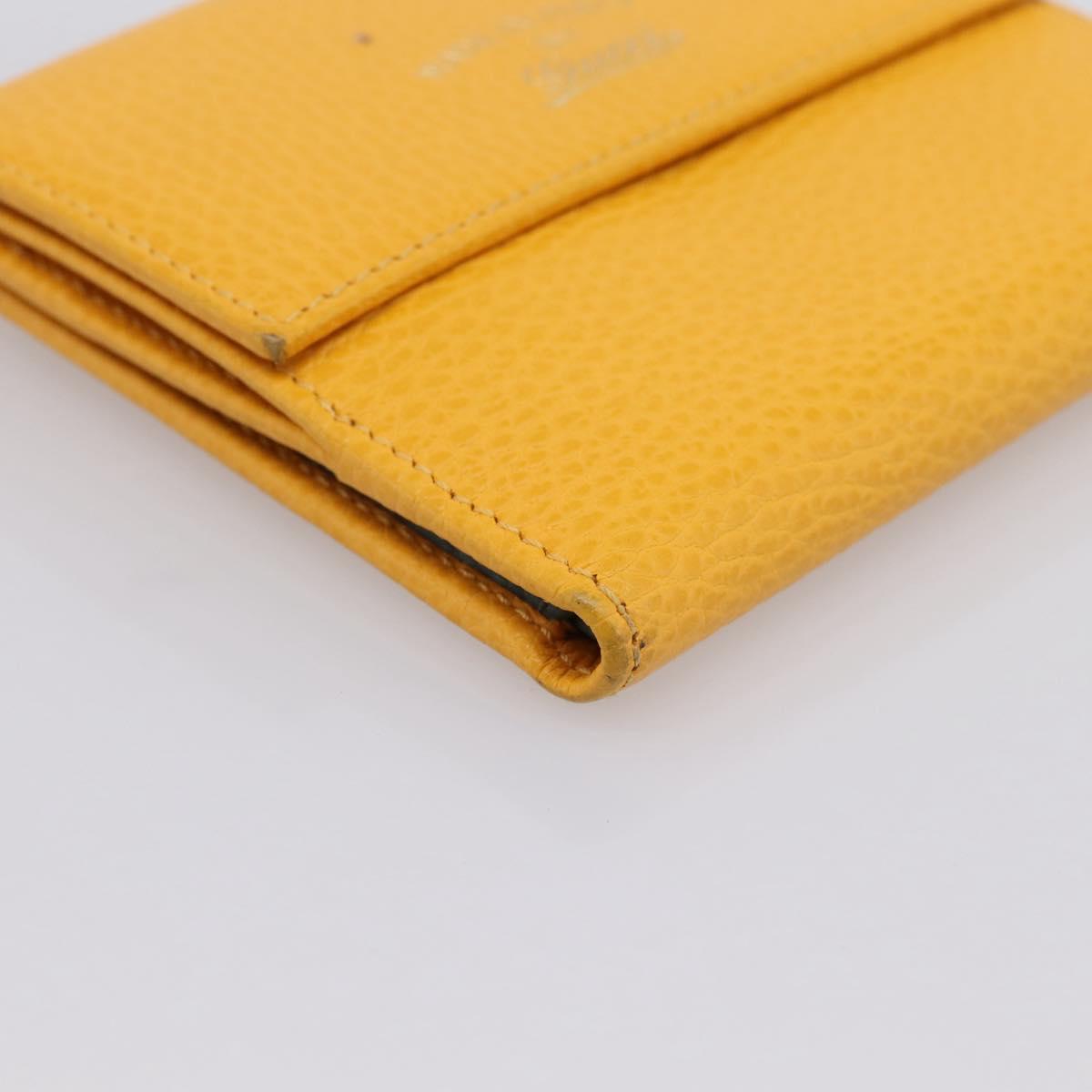 GUCCI Compact Wallet Leather Yellow Gold 368233 Auth 196070A