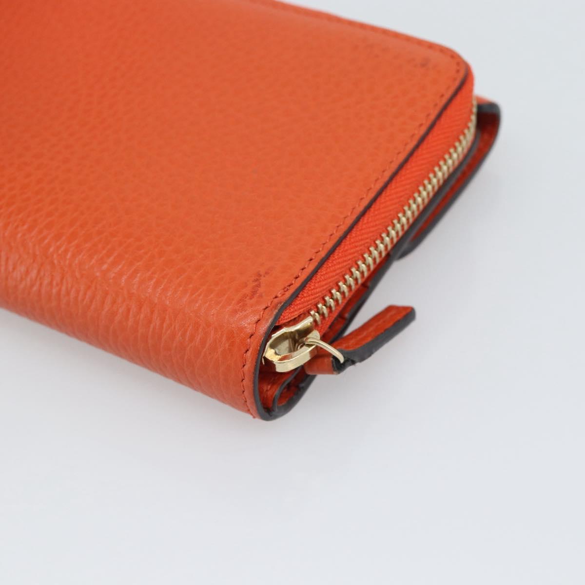 GUCCI Long Wallet Leather Outlet Orange 449397 Auth 196071A