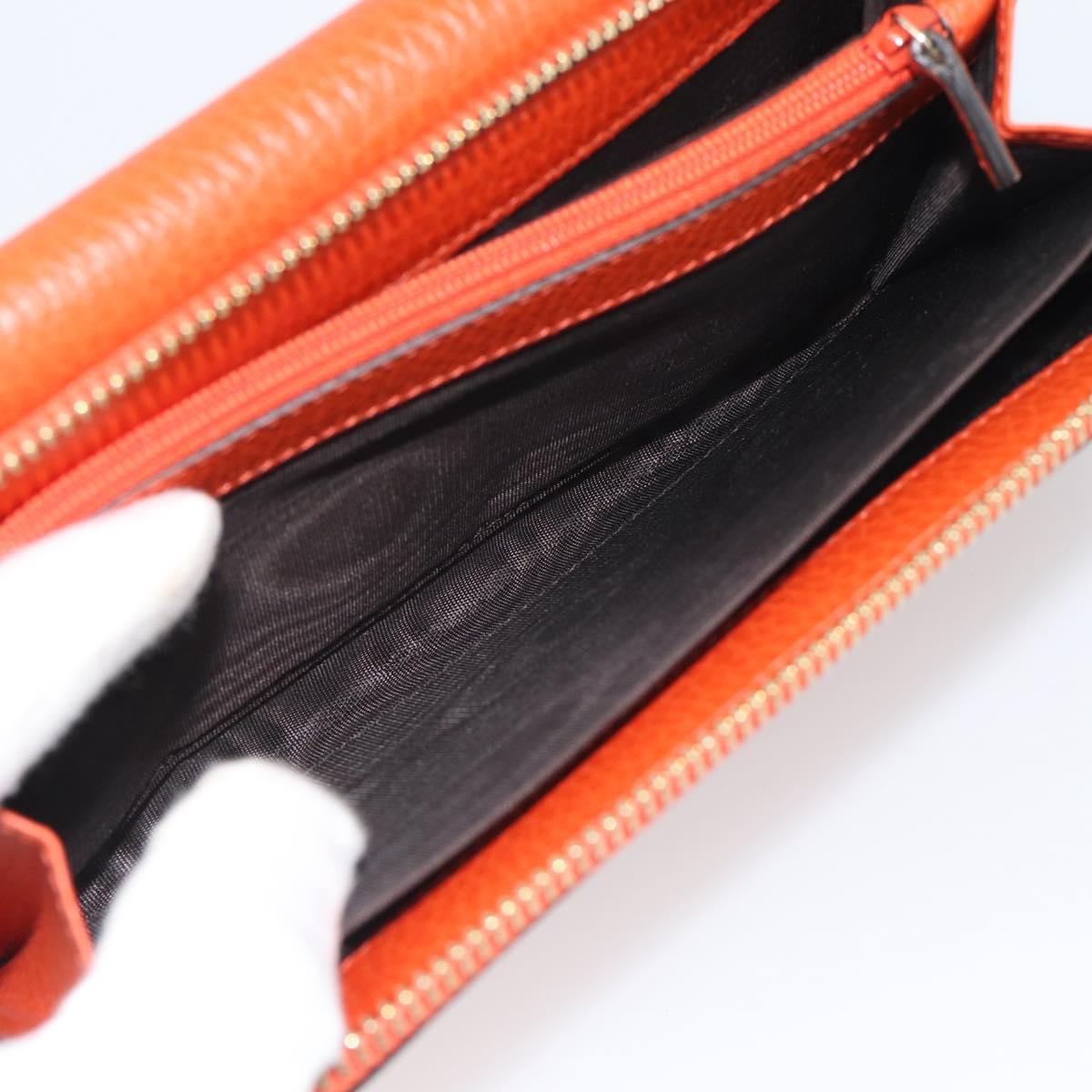 GUCCI Long Wallet Leather Outlet Orange 449397 Auth 196071A