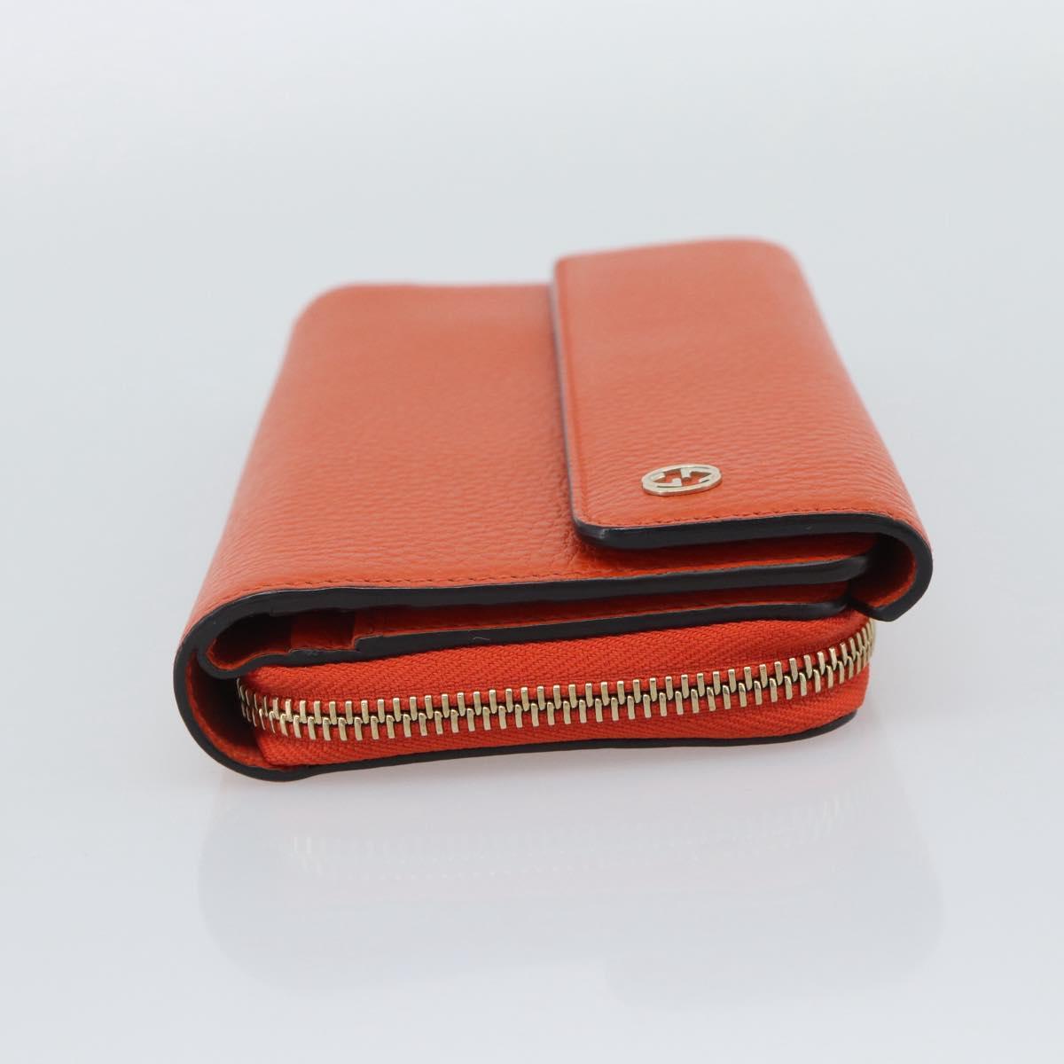 GUCCI Long Wallet Leather Outlet Orange 449397 Auth 196071A
