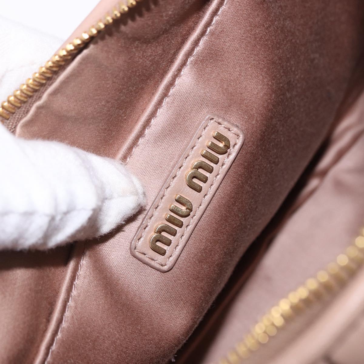 Miu Miu Matelasse Wonder Shoulder Bag Lamb Skin Pink Gold Auth 196075SAM