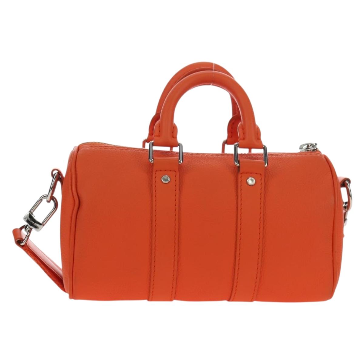 LOUIS VUITTON Keepall XS Shoulder Bag Leather Orange M81004 LV Auth 196076M