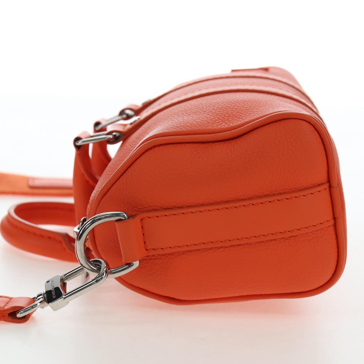 LOUIS VUITTON Keepall XS Shoulder Bag Leather Orange M81004 LV Auth 196076M