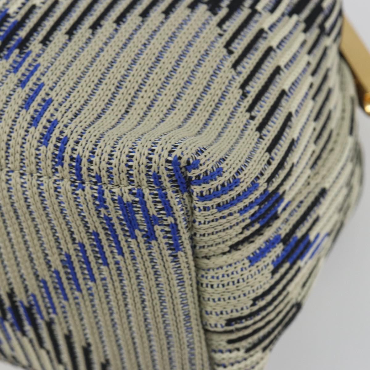 BURBERRY Mini Peg Duffel Bag Hand Bag Cotton Light Blue Gold Tone Auth 196081A