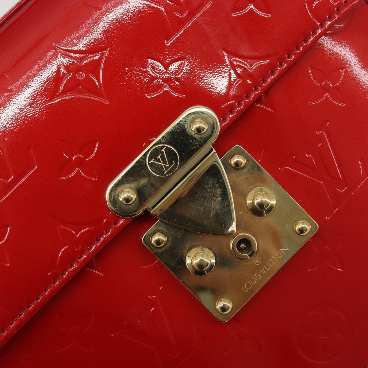 LOUIS VUITTON Monogram Vernis Spring Street Hand Bag Rouge M91135 LV Auth 196083