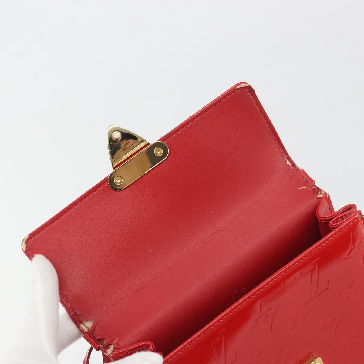 LOUIS VUITTON Monogram Vernis Spring Street Hand Bag Rouge M91135 LV Auth 196083