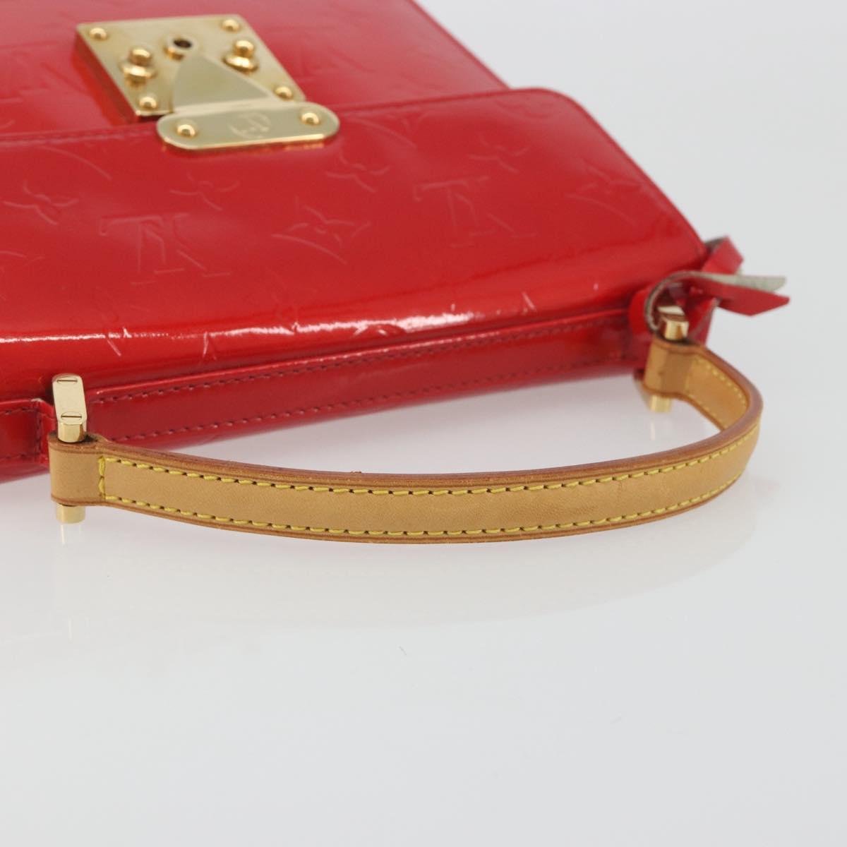 LOUIS VUITTON Monogram Vernis Spring Street Hand Bag Rouge M91135 LV Auth 196083