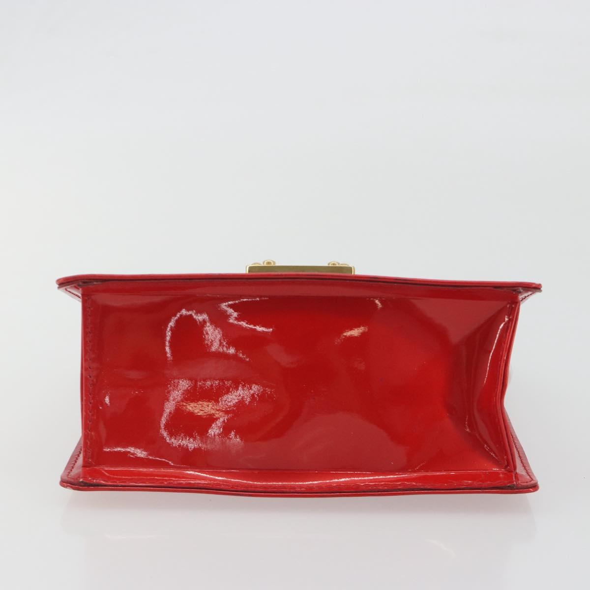 LOUIS VUITTON Monogram Vernis Spring Street Hand Bag Rouge M91135 LV Auth 196083