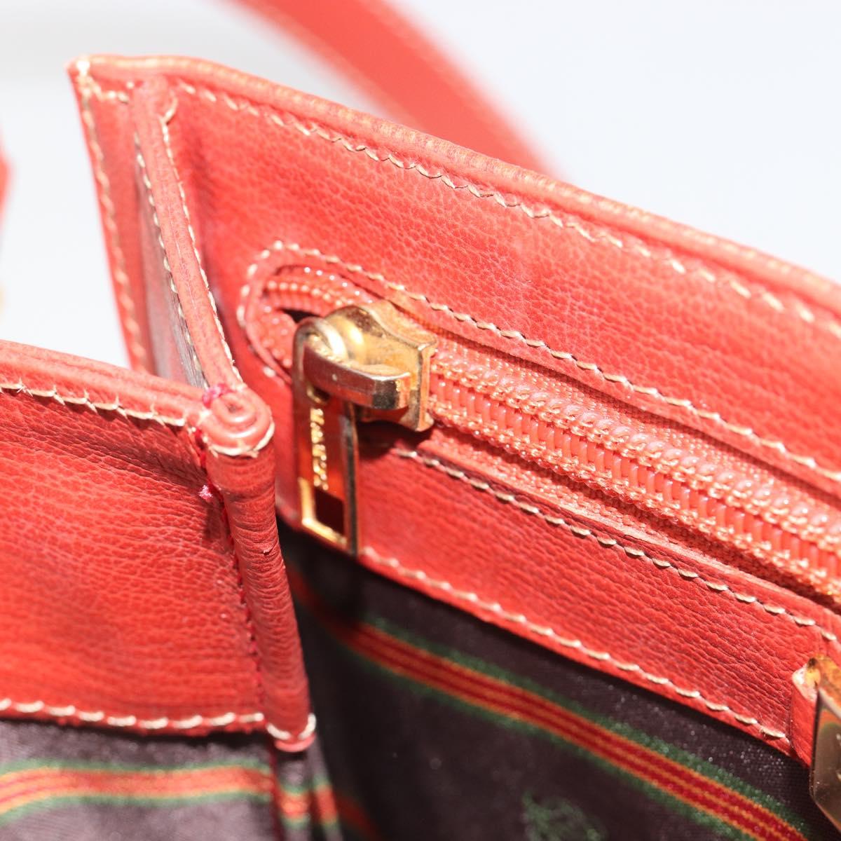LOEWE Velazquez Shoulder Bag Leather Red Gold Tone Auth 196086