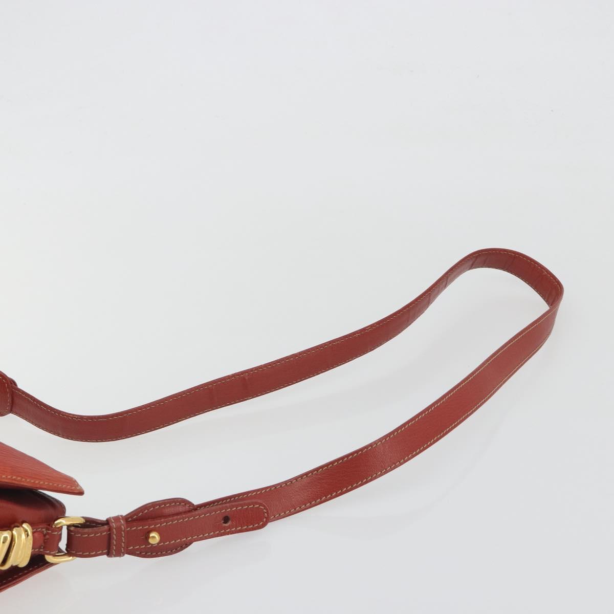 LOEWE Velazquez Shoulder Bag Leather Red Gold Tone Auth 196086
