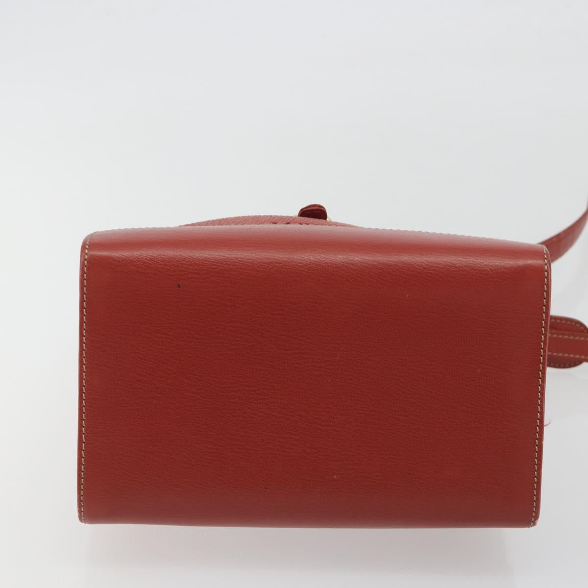 LOEWE Velazquez Shoulder Bag Leather Red Gold Tone Auth 196086