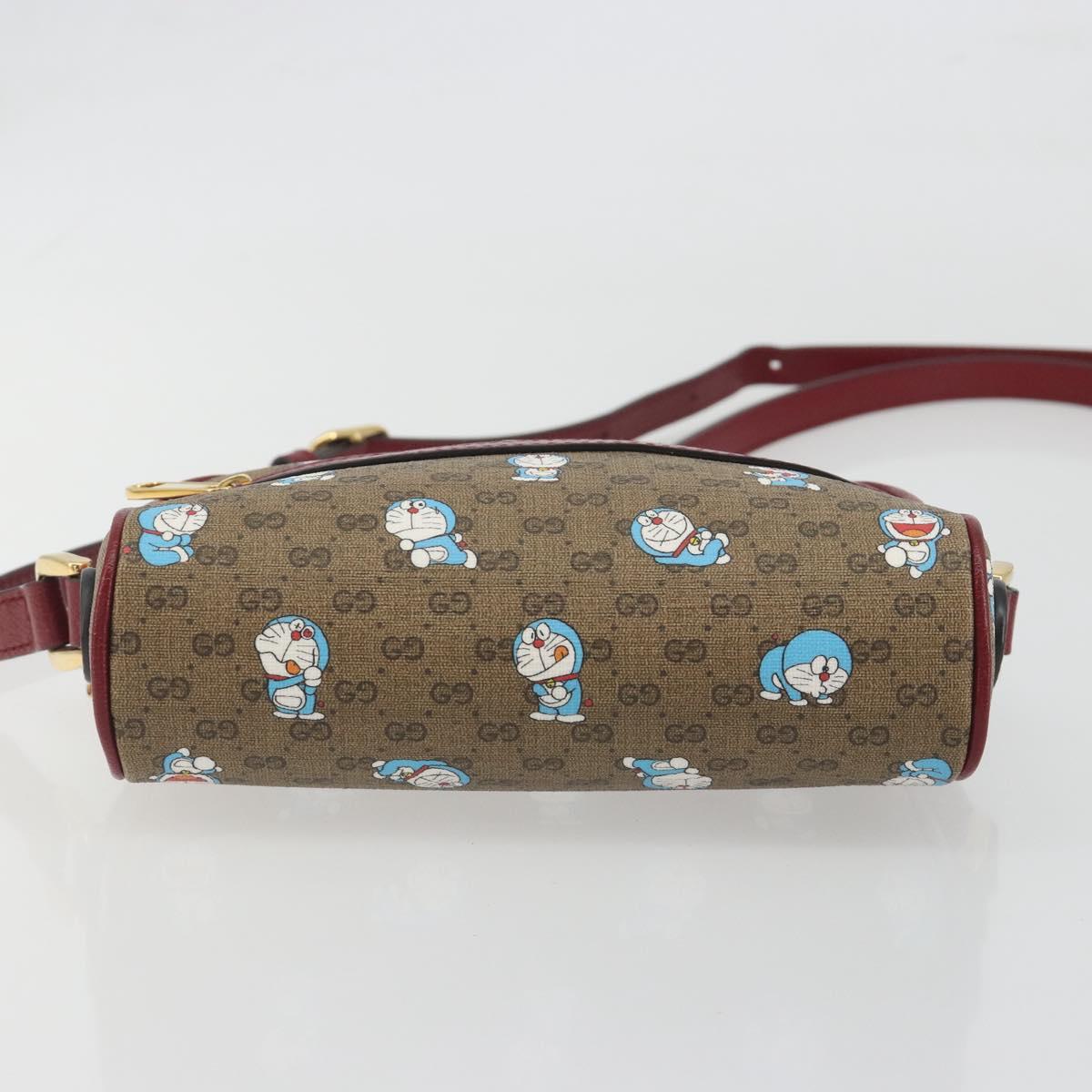 GUCCI Micro GG Supreme Doraemon Collaboration PVC Beige Gold 647784 Auth 196088M