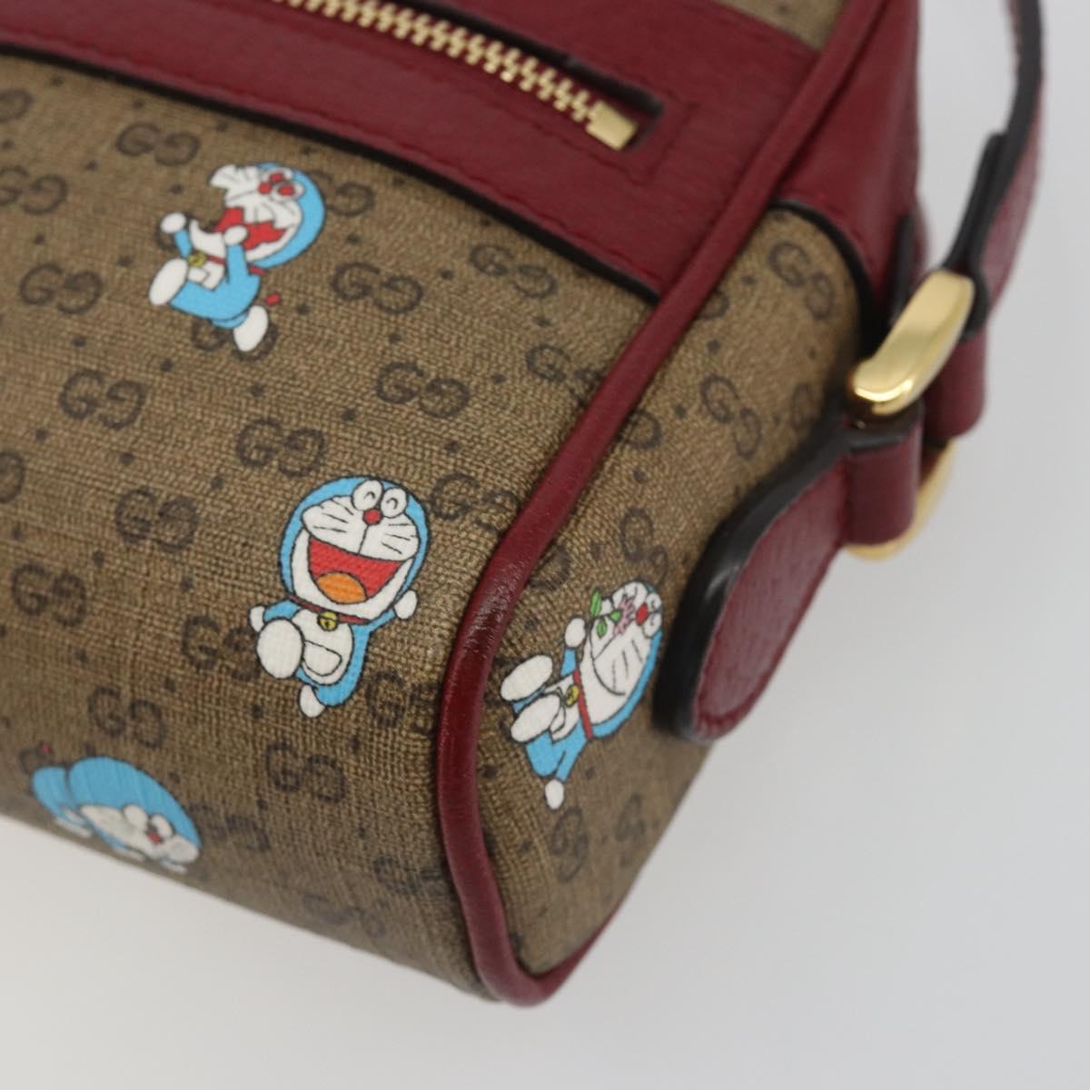 GUCCI Micro GG Supreme Doraemon Collaboration PVC Beige Gold 647784 Auth 196088M