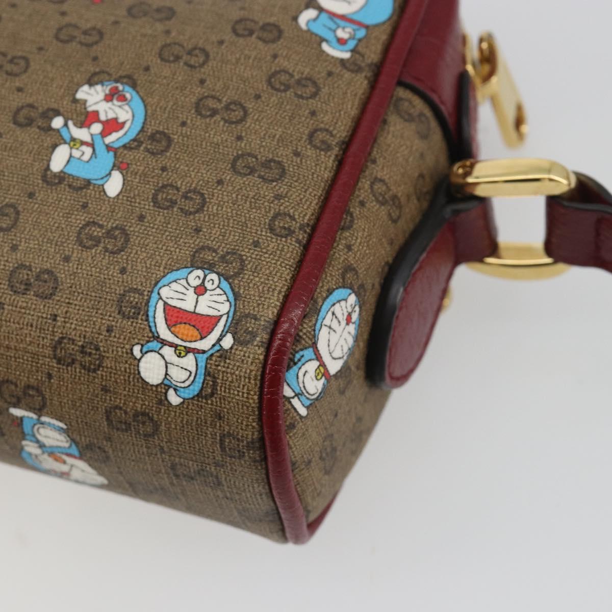 GUCCI Micro GG Supreme Doraemon Collaboration PVC Beige Gold 647784 Auth 196088M