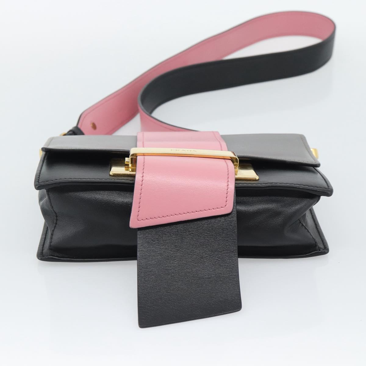 PRADA Shoulder Bag Leather Multicolor Gold Tone Auth 196091A