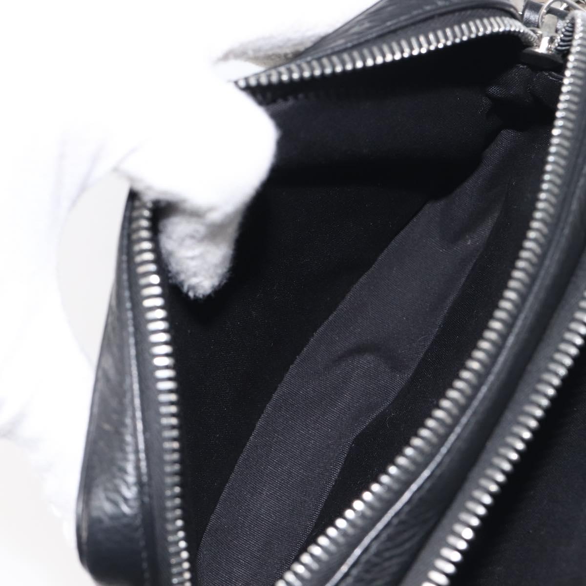 Christian Dior Shoulder Bag Leather Shawn Stussy Black Silver Auth 196095M