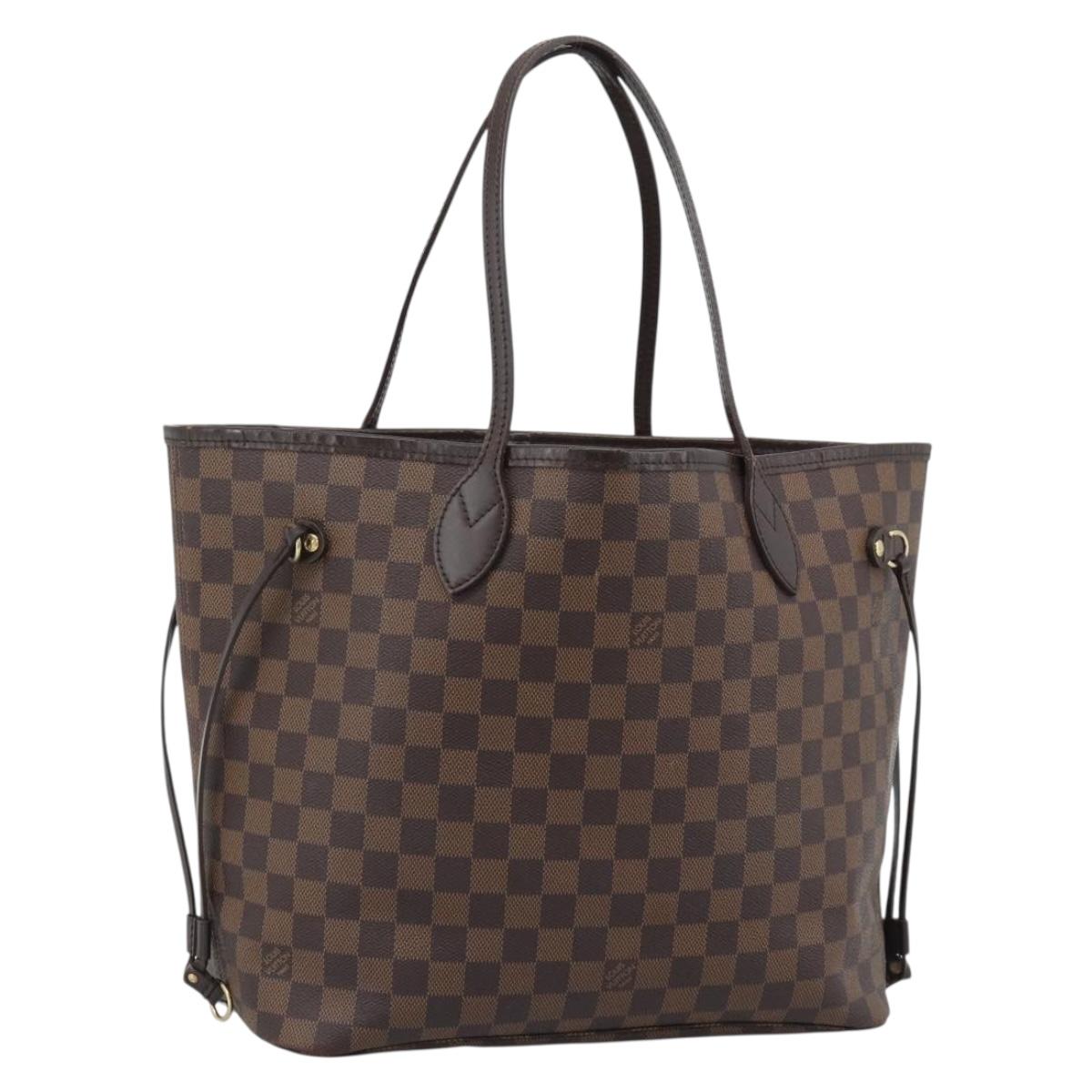LOUIS VUITTON Damier Ebene Neverfull MM Tote Bag N51105 LV Auth 196097