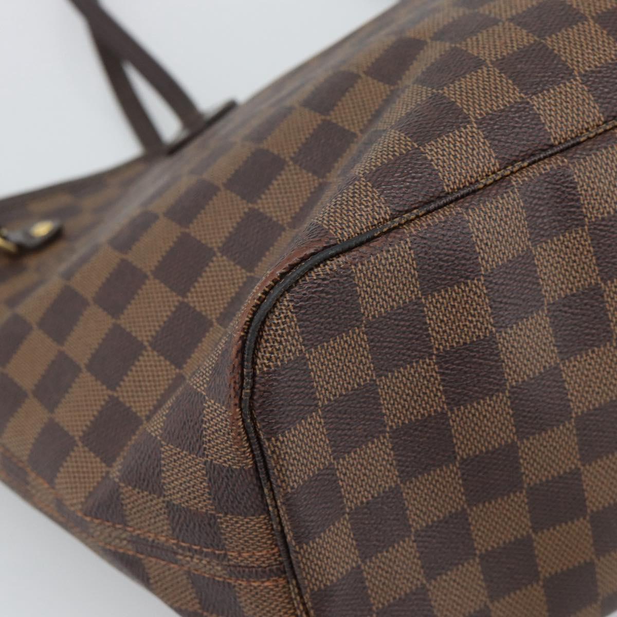 LOUIS VUITTON Damier Ebene Neverfull MM Tote Bag N51105 LV Auth 196097