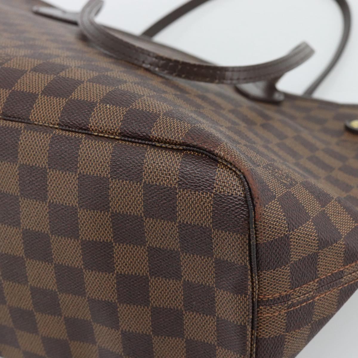 LOUIS VUITTON Damier Ebene Neverfull MM Tote Bag N51105 LV Auth 196097
